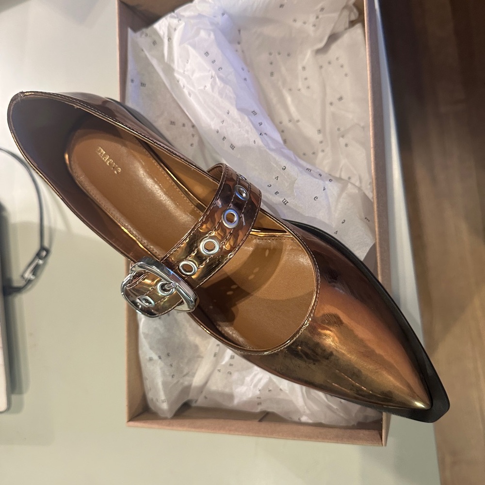 Maeve Metallic Moto Flats